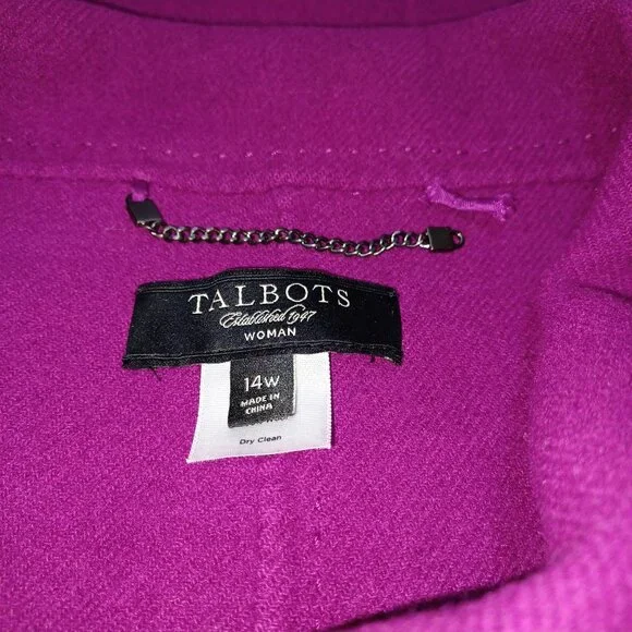 Talbots Woman Wool Swing Jacket Plus Size 14W Purple Classic Layering Office - Picture 3 of 10